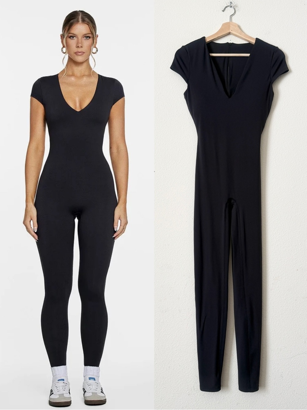 Nama MEDIUM Body Butter Vneck jumpsuit in black